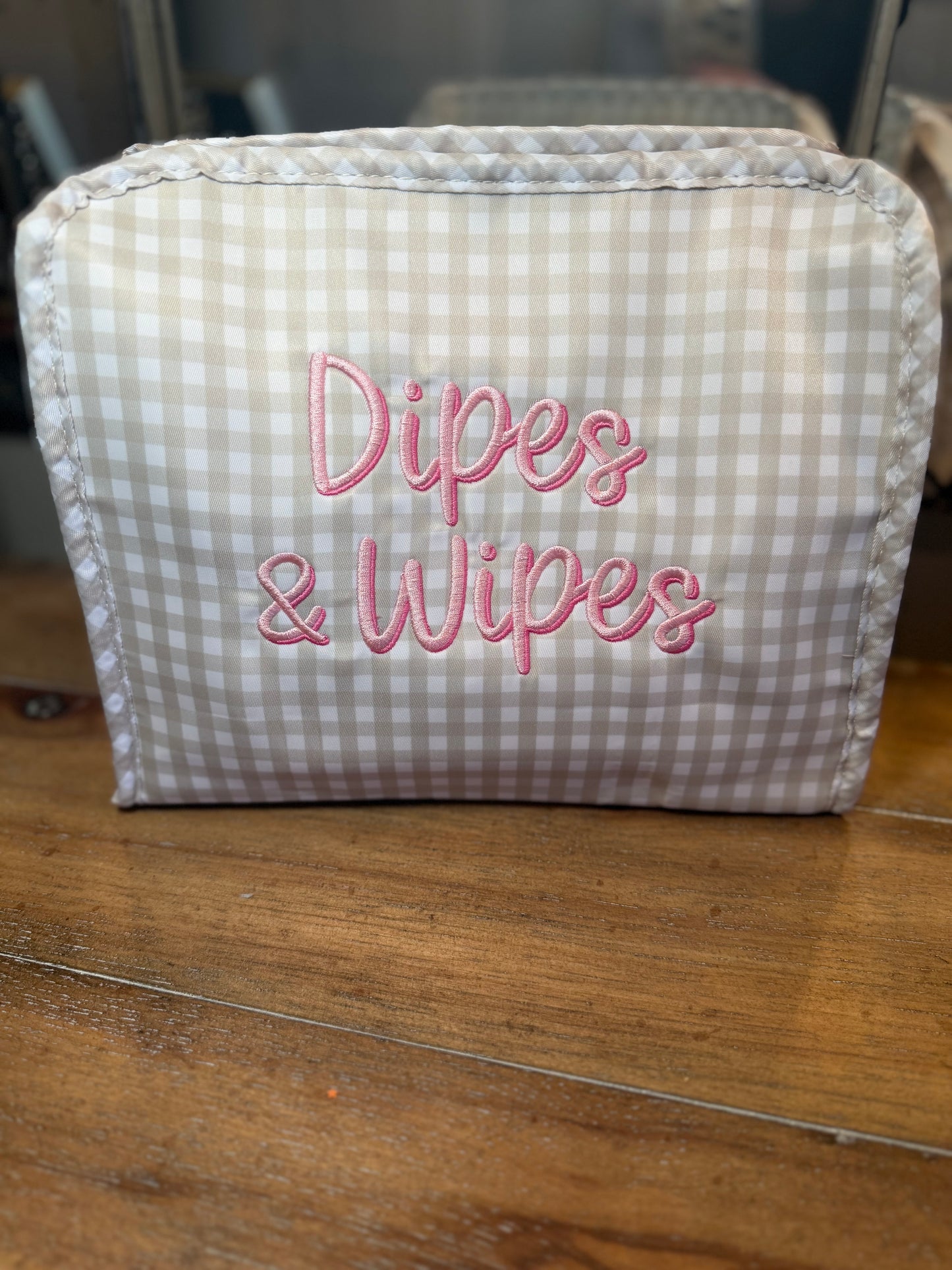Tan Gingham Darling Bag